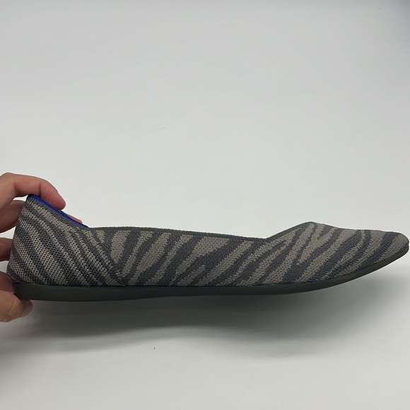 Rothy’s - The Point Gray Zebra Print Pointed Toe Ballet Flats Size 9.5 - Picture 13 of 16